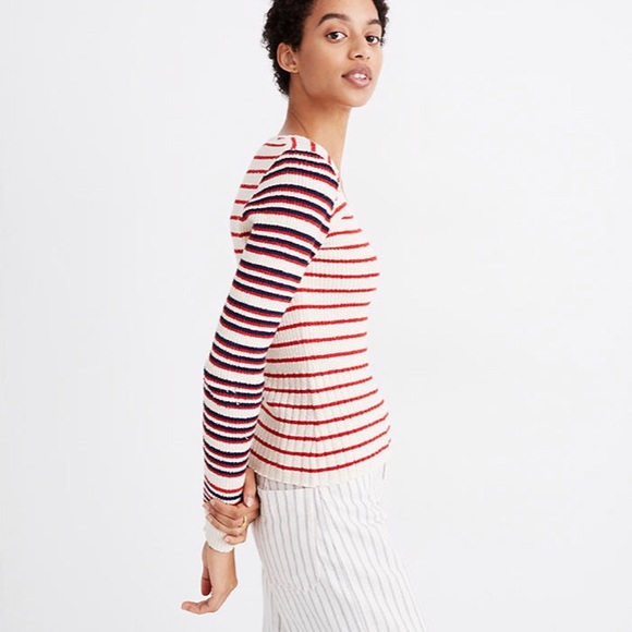 NWT Madewell Pullover Stripe Sweater - Picture 2 of 8